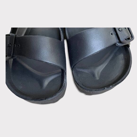 Truffle Collection "Black Eva" Rubber Open Toe Sandals Slides Women Size 6.5 -37 - Picture 6 of 7